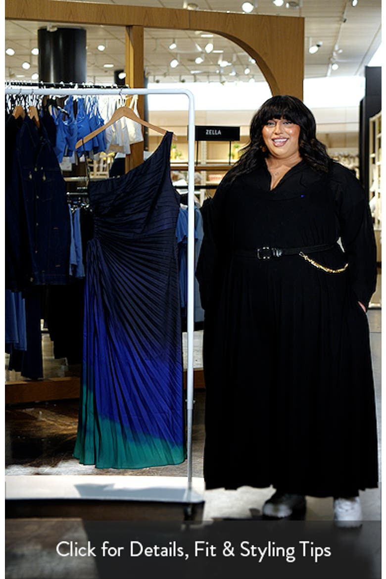 Aliza One-Shoulder Side Cutout Pleated Dress video