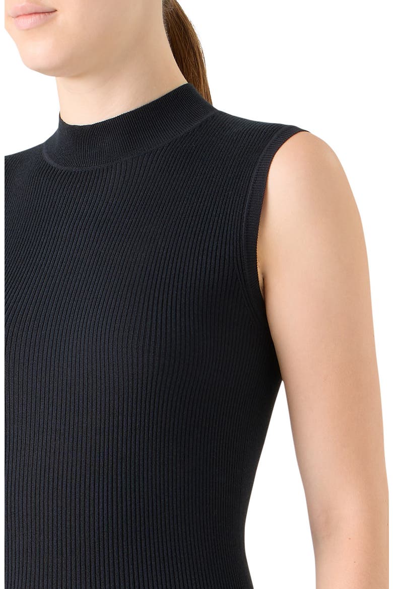 Rib Silk & Cotton Sleeveless Sweater, Alternate, color, BLACK