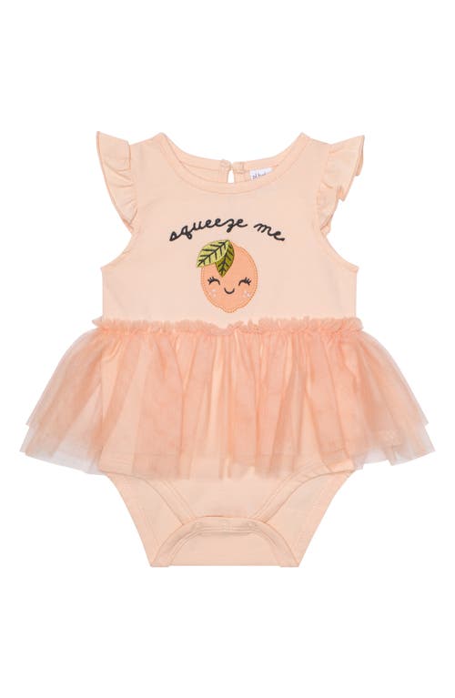 Pl Baby By Petit Lem 4-piece Citrus Print Bodysuit Set In Pea-lemon