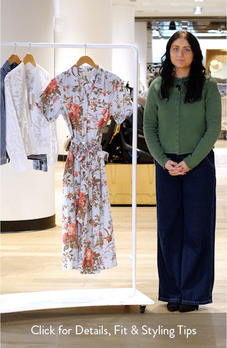 Drew Floral Print Shirtdress, sales video thumbnail