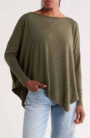 GO COUTURE Asymmetrical Hem Dolman Sweater