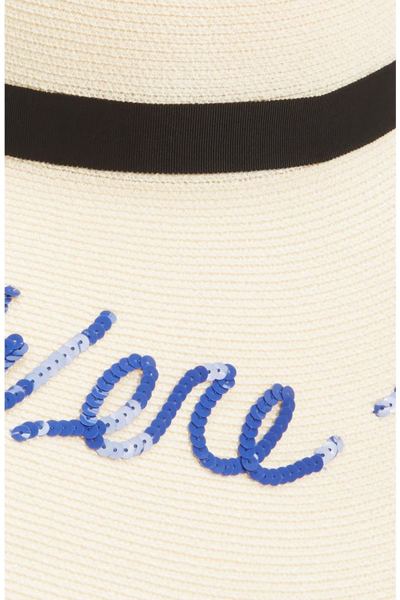 'Sunny - Wish You Were Here' Straw Sun Hat, Alternate, color, IVORY