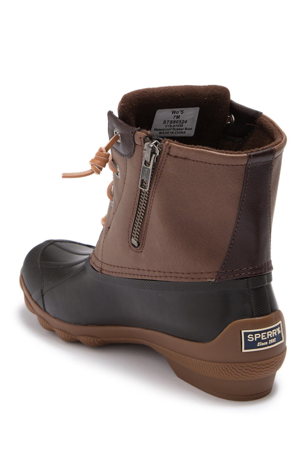 Syren Gulf Waterproof Lace Up Duck Boot, Alternate, color, BROWN