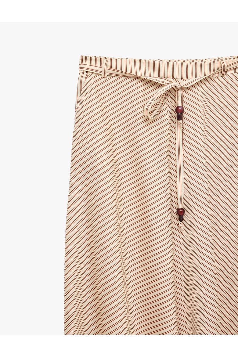 Midi Striped Skirt with Belted, Alternate, color, BROWN STRIPE
