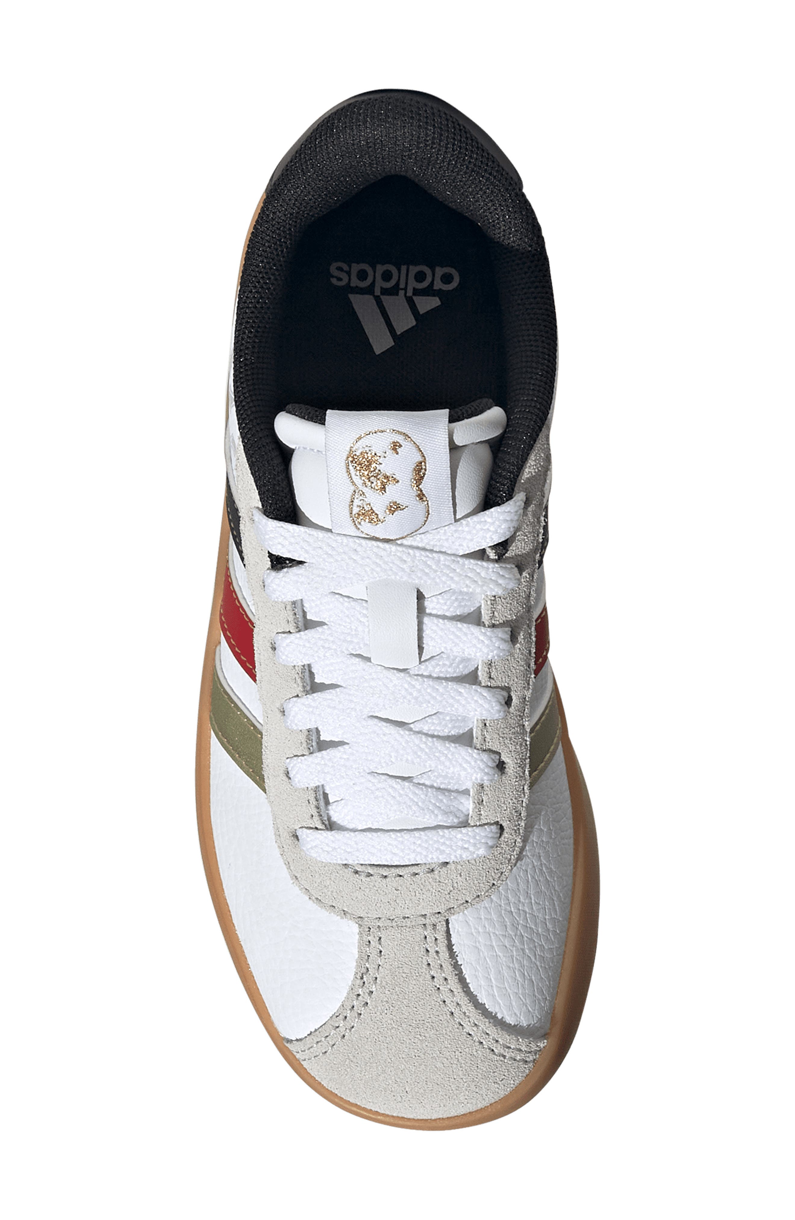 adidas Kids' VL Court 3.0 Sneaker, Alternate, color, White/ Core Black/ Gold