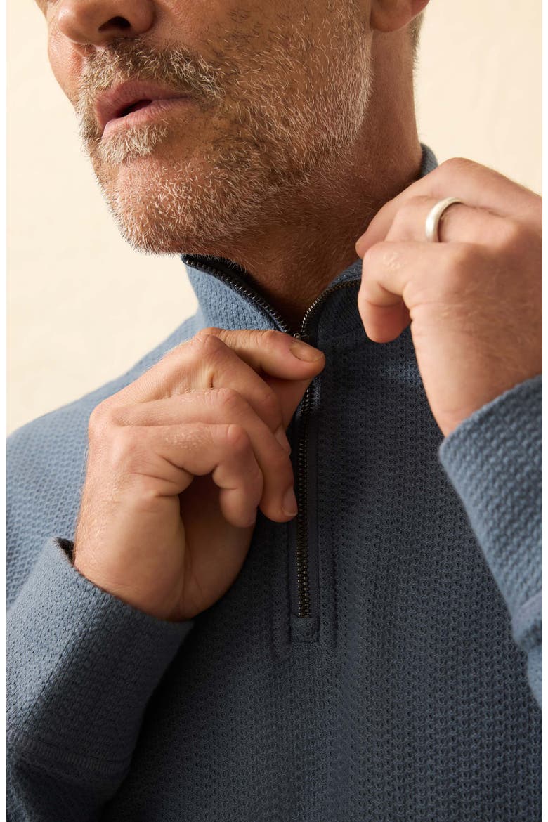 Texture Quarter Zip Pullover, Alternate, color, BREAKER BLUE