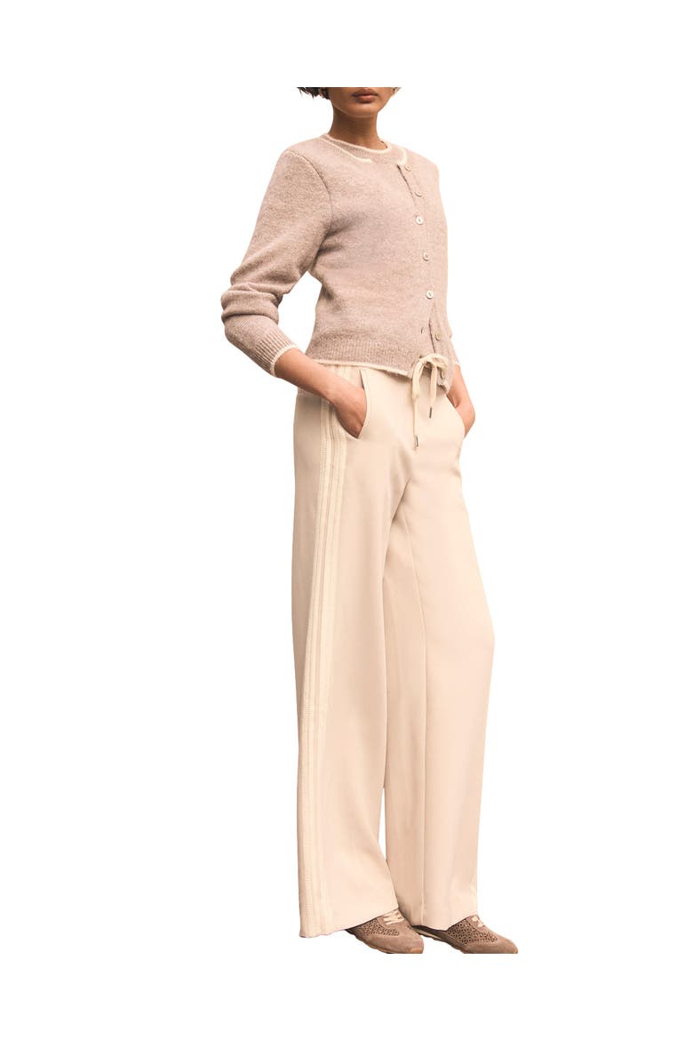 Crochet Side Stripe Wide Joggers, Alternate, color, Neutral
