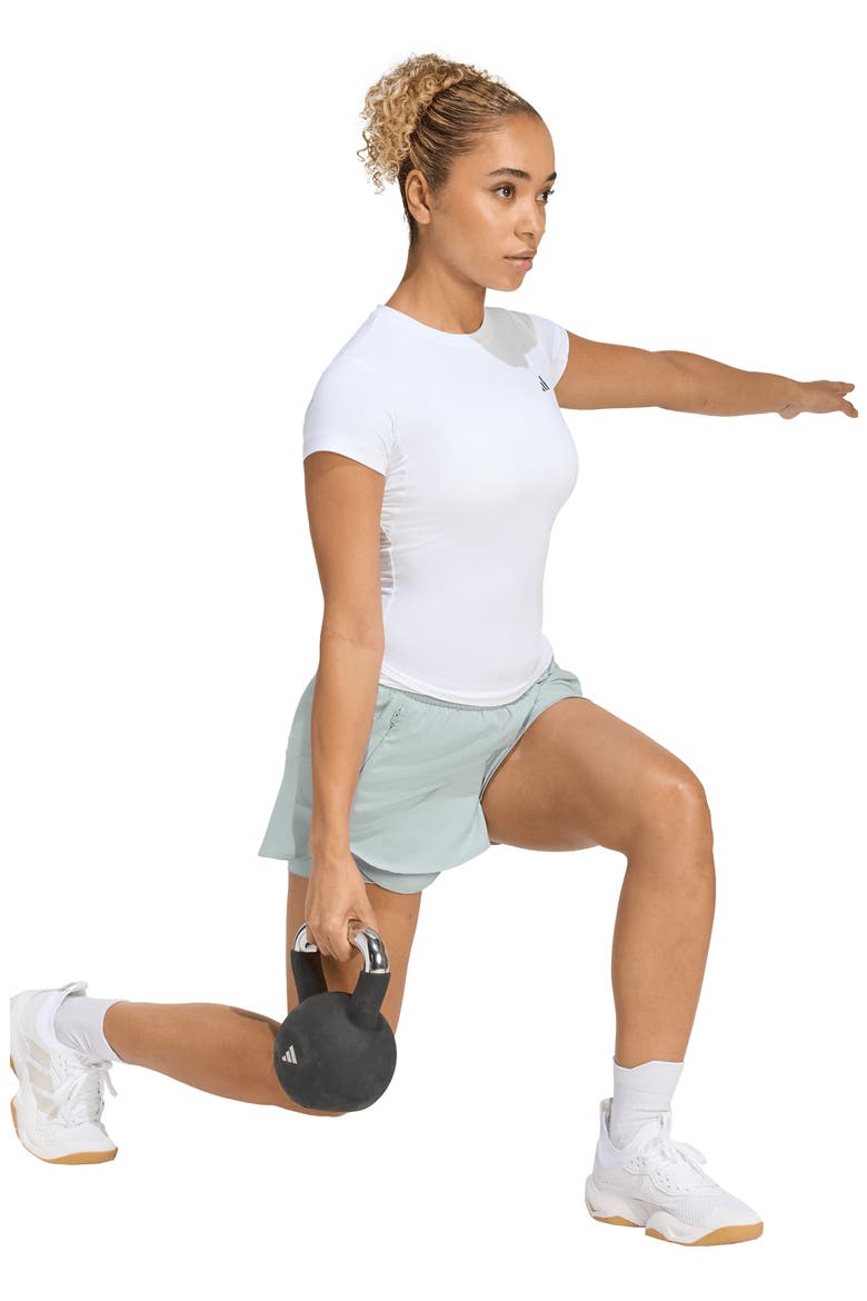 Power Essentials Workout Contour T-Shirt, Alternate, color, WHITE
