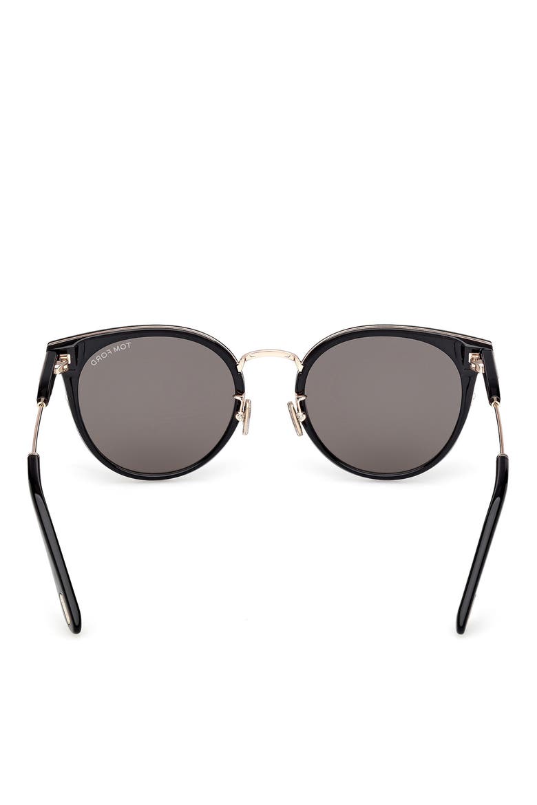 54mm Round Sunglasses, Alternate, color, BLACK ROSE GOLD / SMOKE
