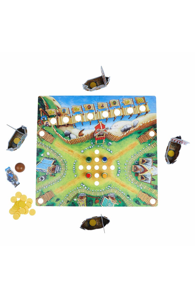 HABA Valley of The Vikings Fun Kids Board Games, Action-Packed Barrel Bowling Adventure Games for Ages 6+, 2019 Children's Game of The Year Winner, Alternate, color, Yellow Multi