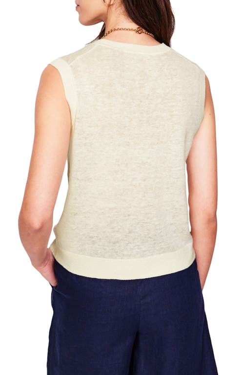 Boden Linen Slub Knit Sweater Vest In Sand