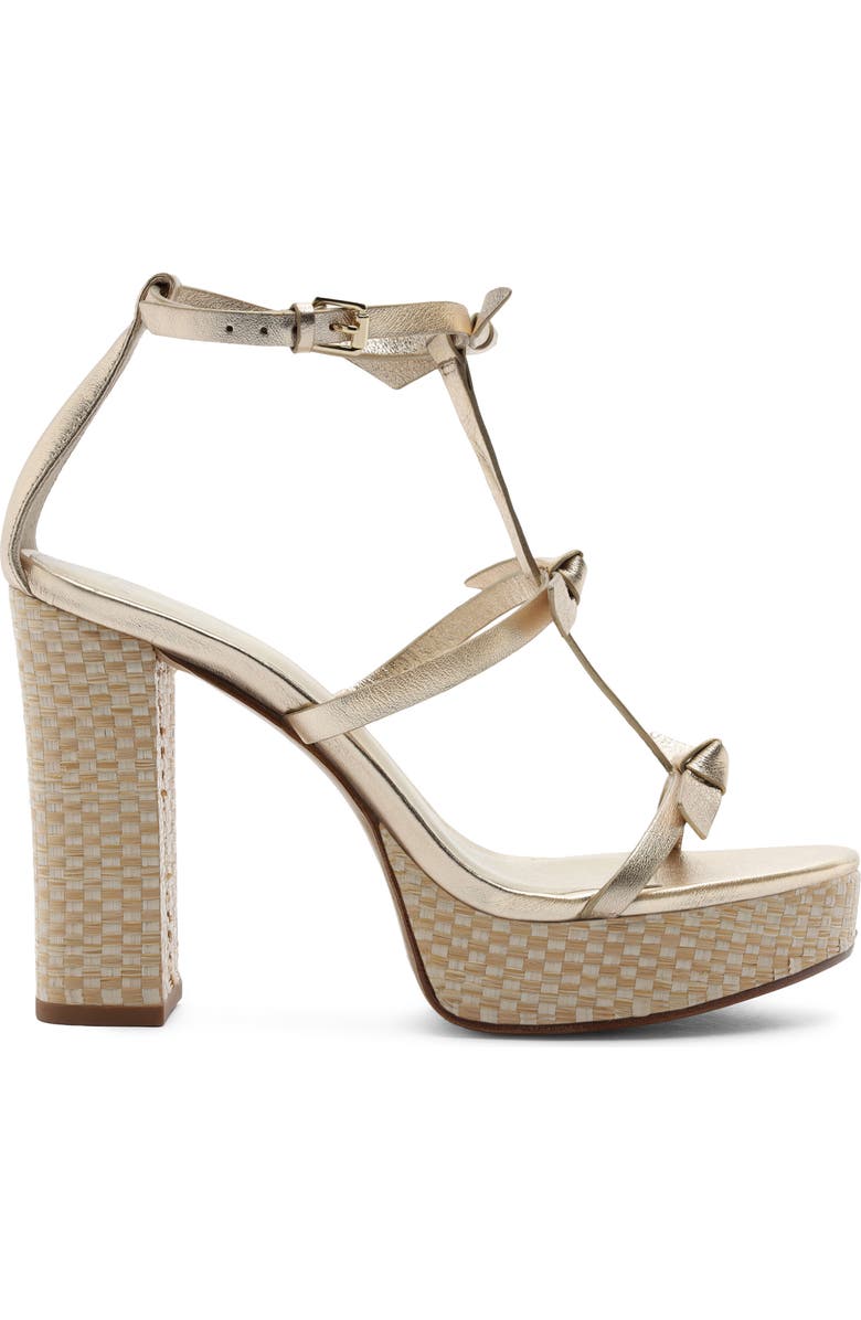Alexandre Birman Slim Lolita Raffia Platform Sandal, Alternate, color, Golden