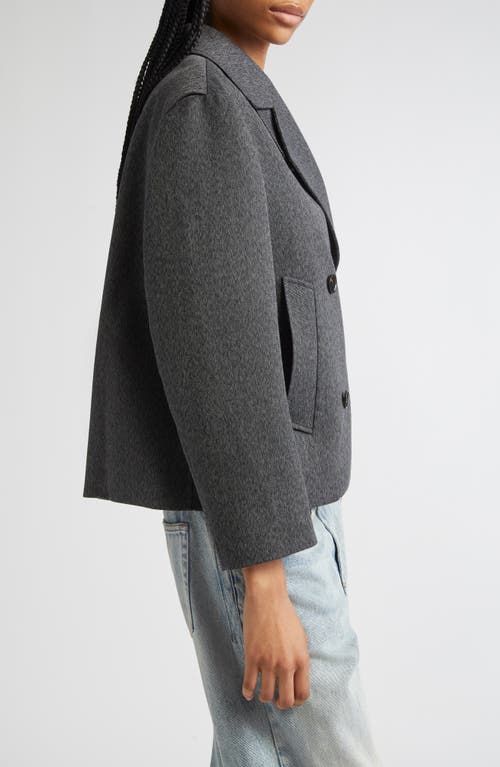 Proenza Schouler Nola Double Breasted Textured Suiting Jacket In Gray