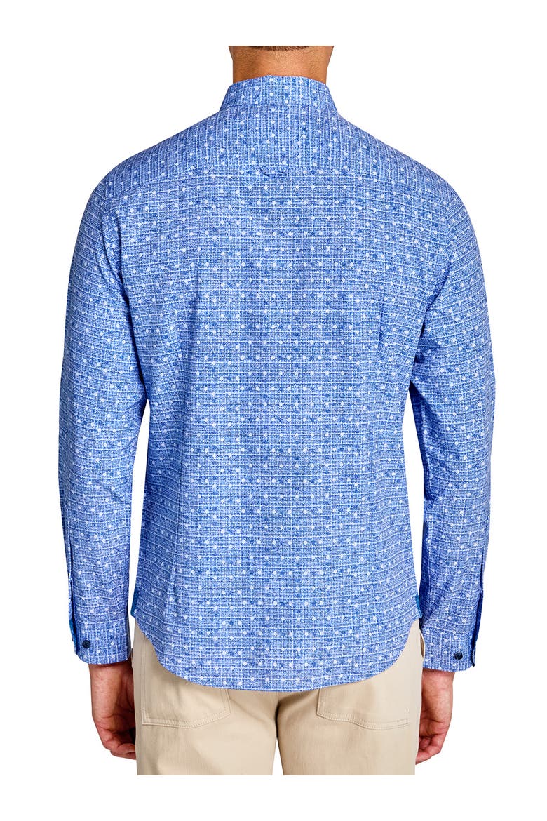 Slim Fit Denim Dot Recycled 4-Way Stretch Performance Long Sleeve Shirt, Alternate, color, BLUE