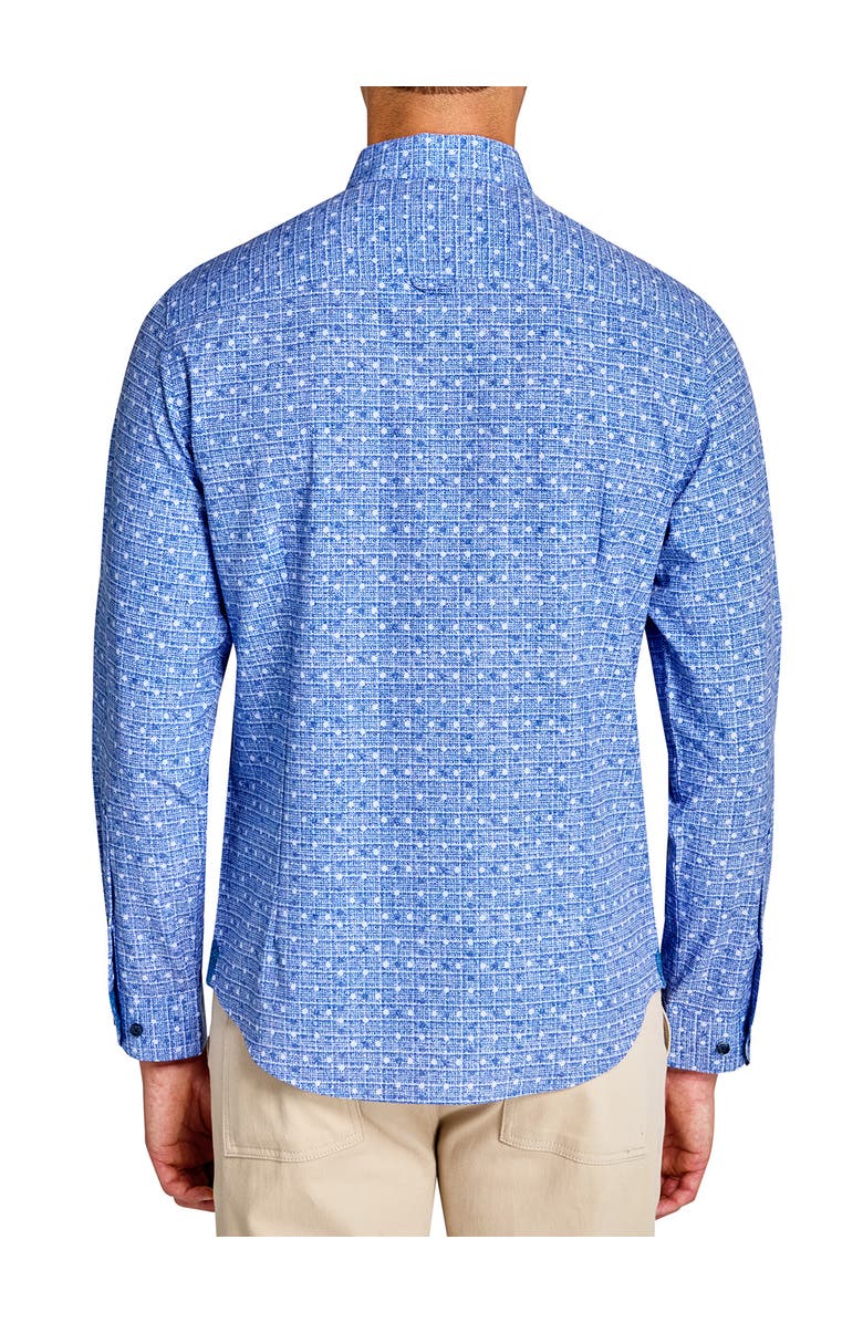 Brooklyn Brigade Slim Fit Denim Dot Recycled 4-Way Stretch Performance Long Sleeve Shirt, Alternate, color, Blue
