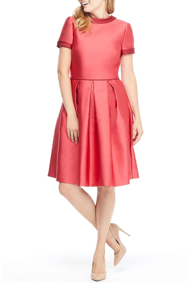 Annabelle Bow Back Double Face Satin Dress, Main, color, PINK/ RED