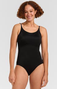 Lands' End Plus Size Tugless Thin Strap One Piece Swimsuit