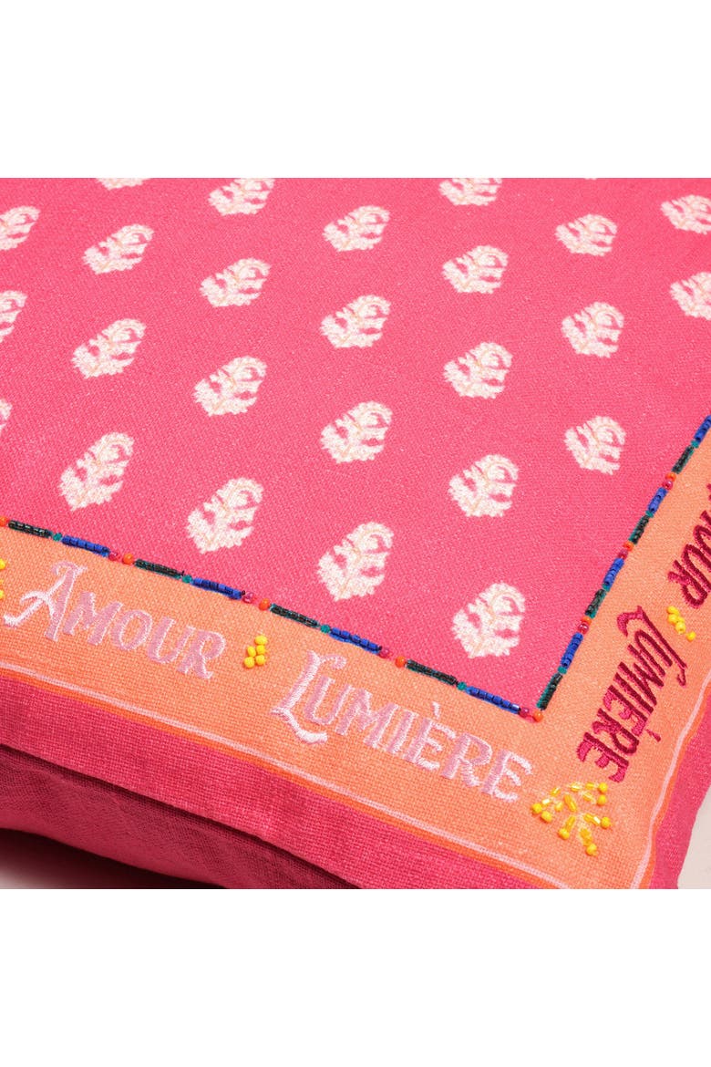Ghuni Tasseled Embroidered 100% Cotton Home Accent Amaour, Alternate, color, Fuchsia