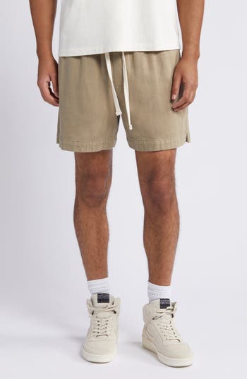 Frame Elastic Waist Cotton Terry Shorts In Neutral