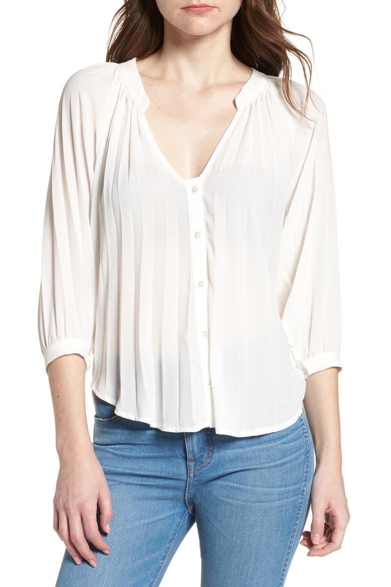 Pleated Top, Main, color, WHITE
