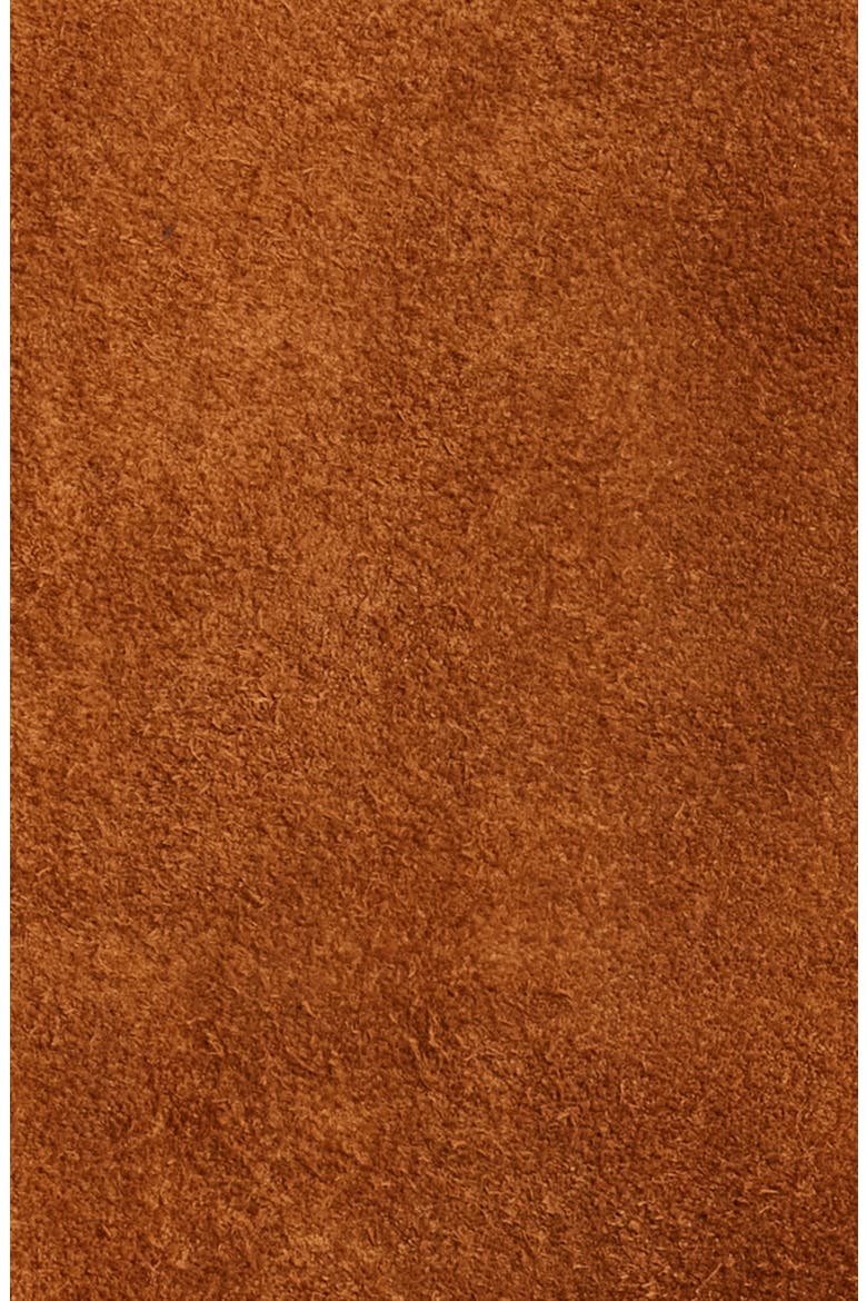 Roughout Cowhide Suede Trucker Jacket, Alternate, color, SADDLE