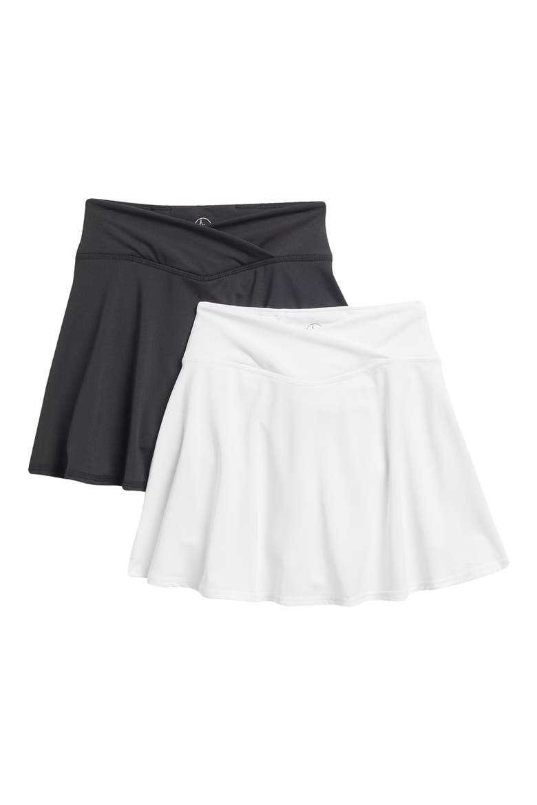 Kids' Crossover Two-Pack Skort Set, Main, color, WHITE/ BLACK