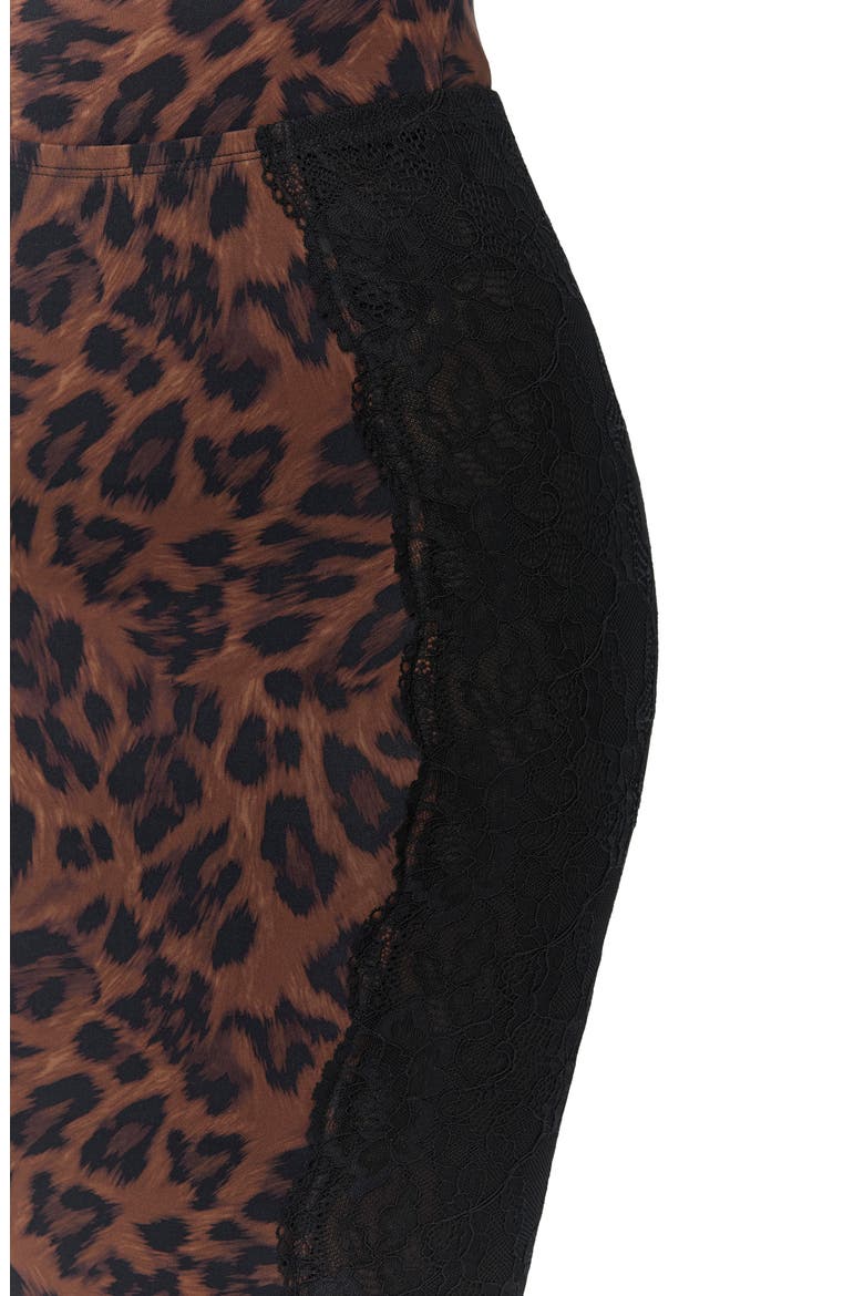 Leopard Print High Waist Midi Skirt, Alternate, color, BRUSHED LEOPARD