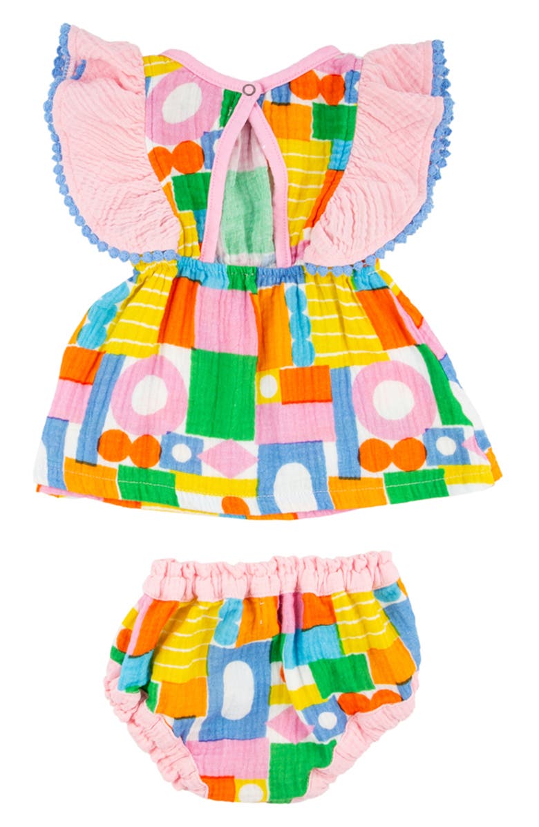 Miki Miette Mia Cotton Ruffle Tank & Bloomers, Alternate, color, 