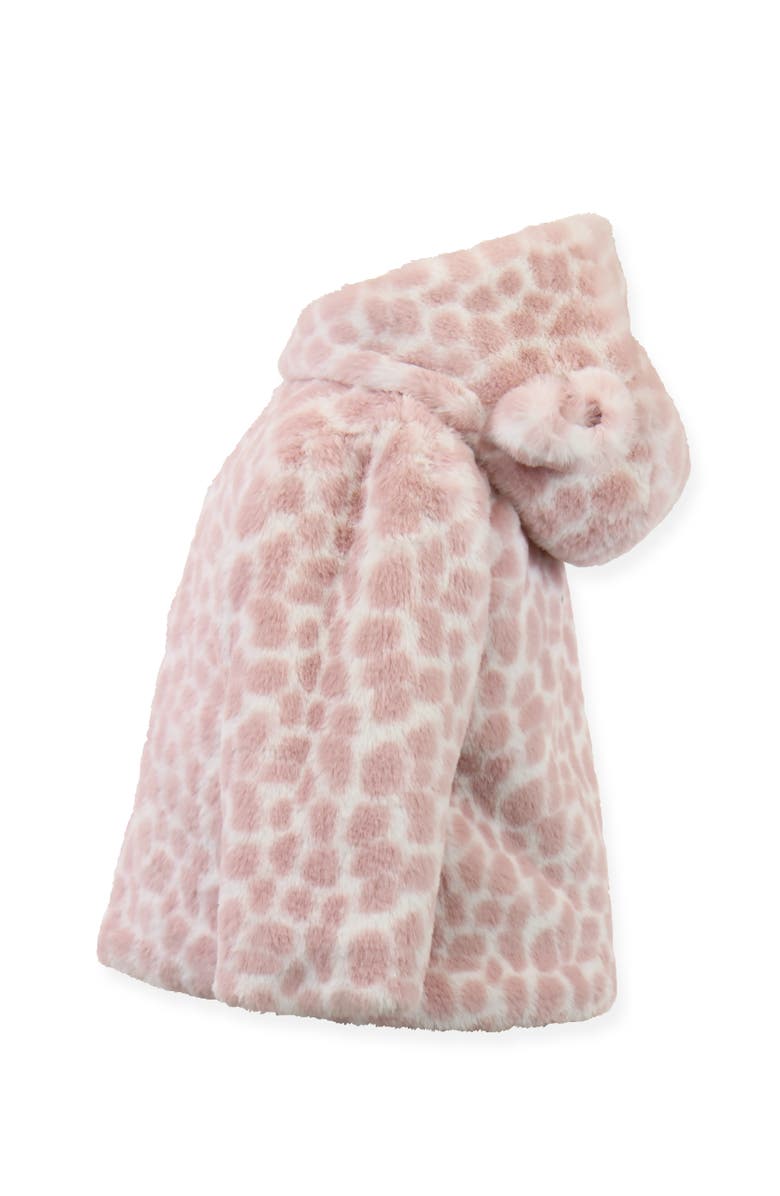 Widgeon Faux Fur Hooded Zip Front Snuggle Jacket, Alternate, color, Pink Giraffe