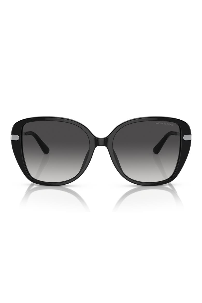54mm Gradient Square Sunglasses, Main, color, BLACK