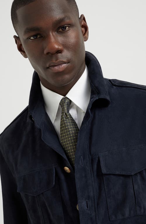 Brunello Cucinelli Necktie With Jacquard Pattern In Khaki