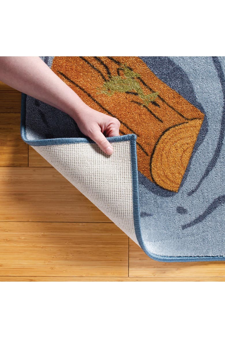 Seating Leaves, Rocks, and Logs Carpet - 6' x 9' Rectangle, Alternate, color, Blue