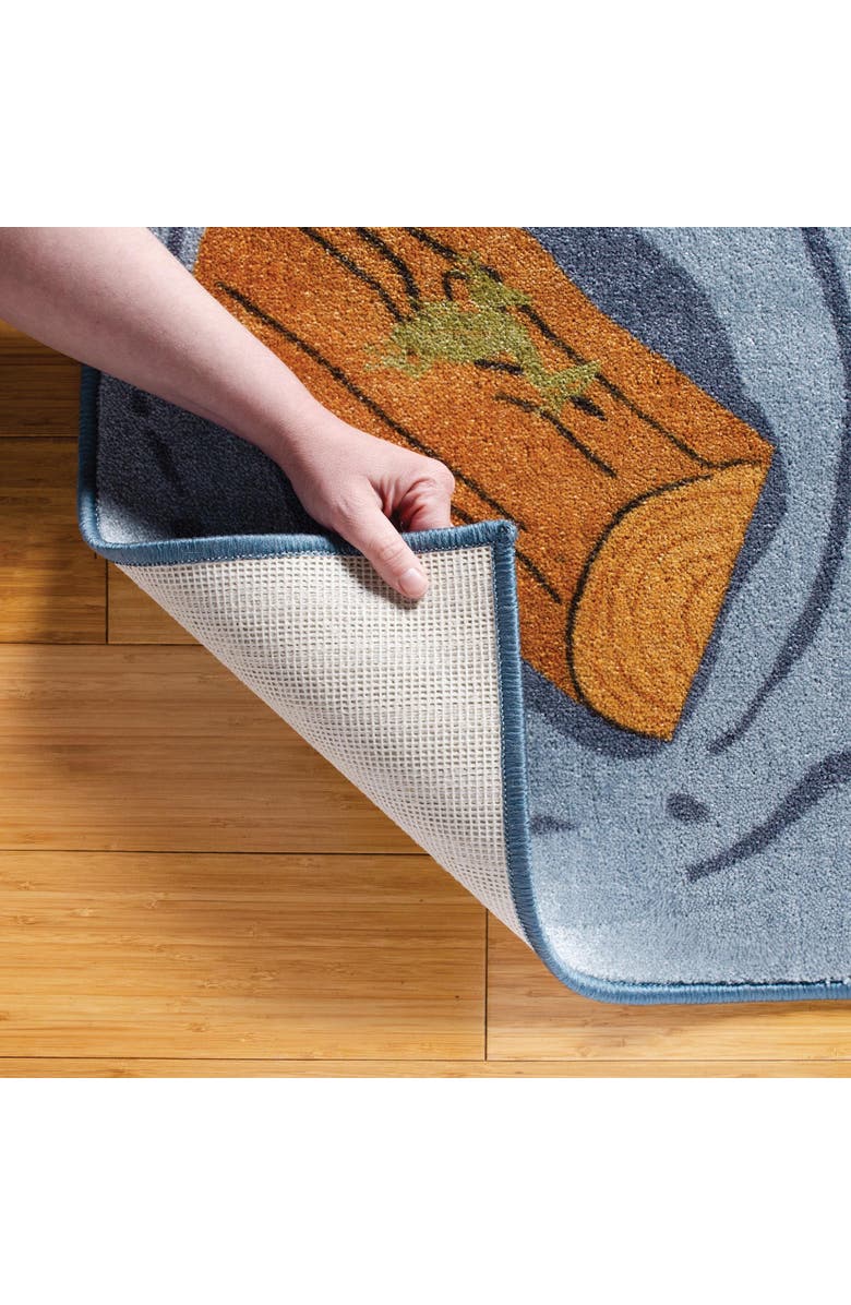 Kaplan Early Learning Company Seating Leaves, Rocks, and Logs Carpet - 6' x 9' Rectangle, Alternate, color, Blue