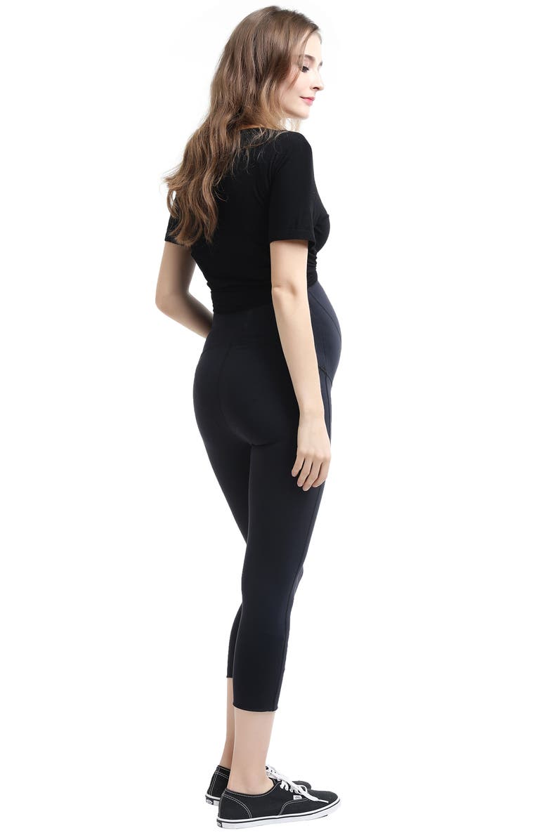 Kimi and Kai Elle High Performance Cropped Maternity Leggings, Alternate, color,
