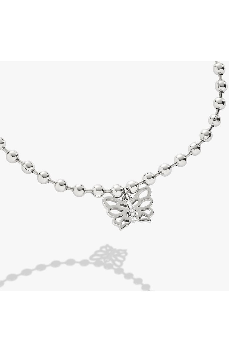 Alex and Ani Butterfly Ball Chain Bracelet, Alternate, color, Silver