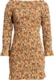 DÔEN Cecillia Floral Smocked Organic Cotton Minidress