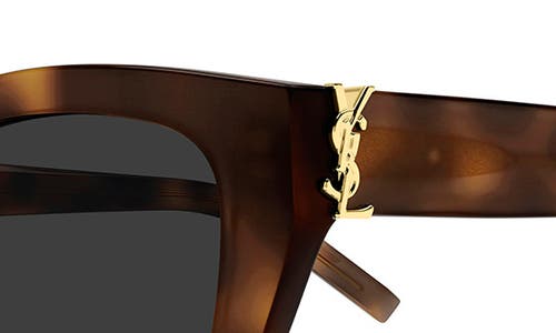 Saint Laurent 55mm Rectangular Sunglasses In Black