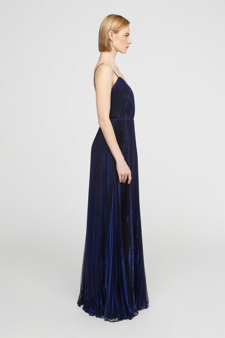 Zellie Crystal Jersey Gown, Alternate, color, Sapphire Stone