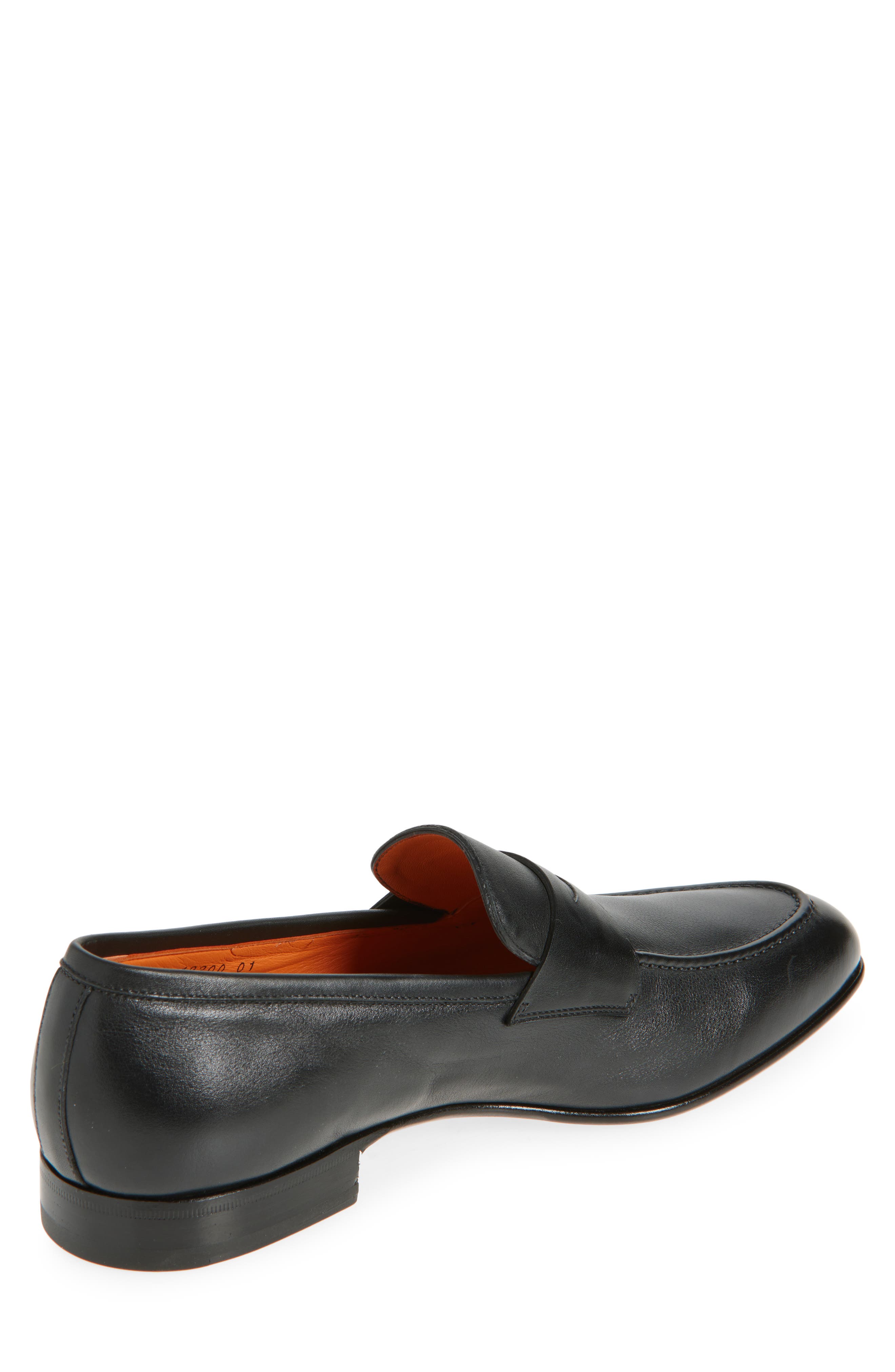 Santoni Darius Penny Loafer, Alternate, color, Black
