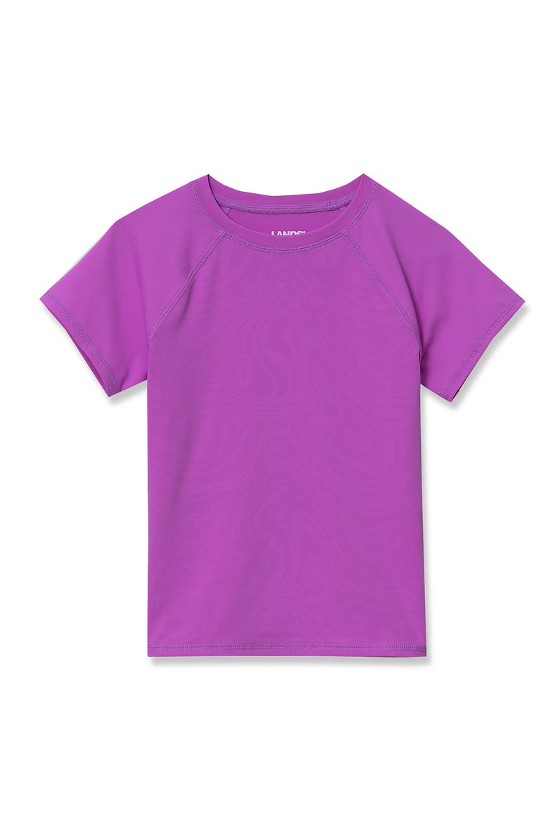 Girls Graphic Mock Neck UPF 50 Sun Protection Rash Guard, Main, color, Orchid Floral