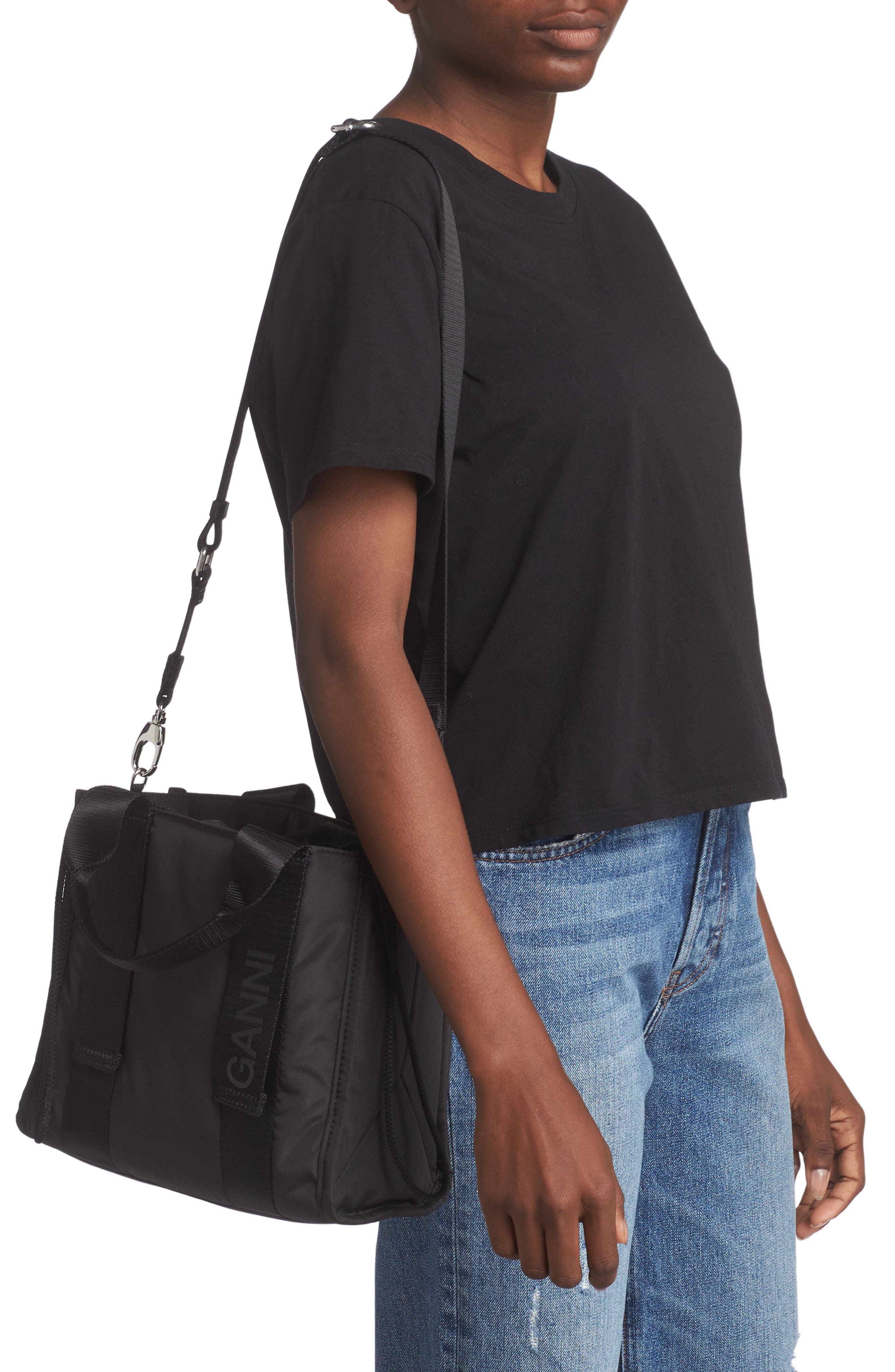 Ganni Small Recycled Polyester Tote, Alternate, color, 