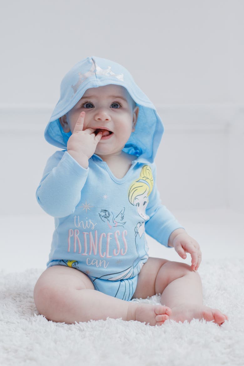 Princess 3-Pack Hooded Bodysuits, Alternate, color, Princess Multi