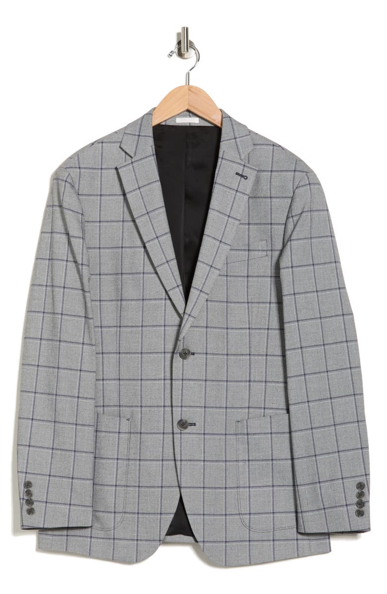 NORDSTROM RACK Windowpane Sport Coat, Alternate, color, Grey Graphic Pane