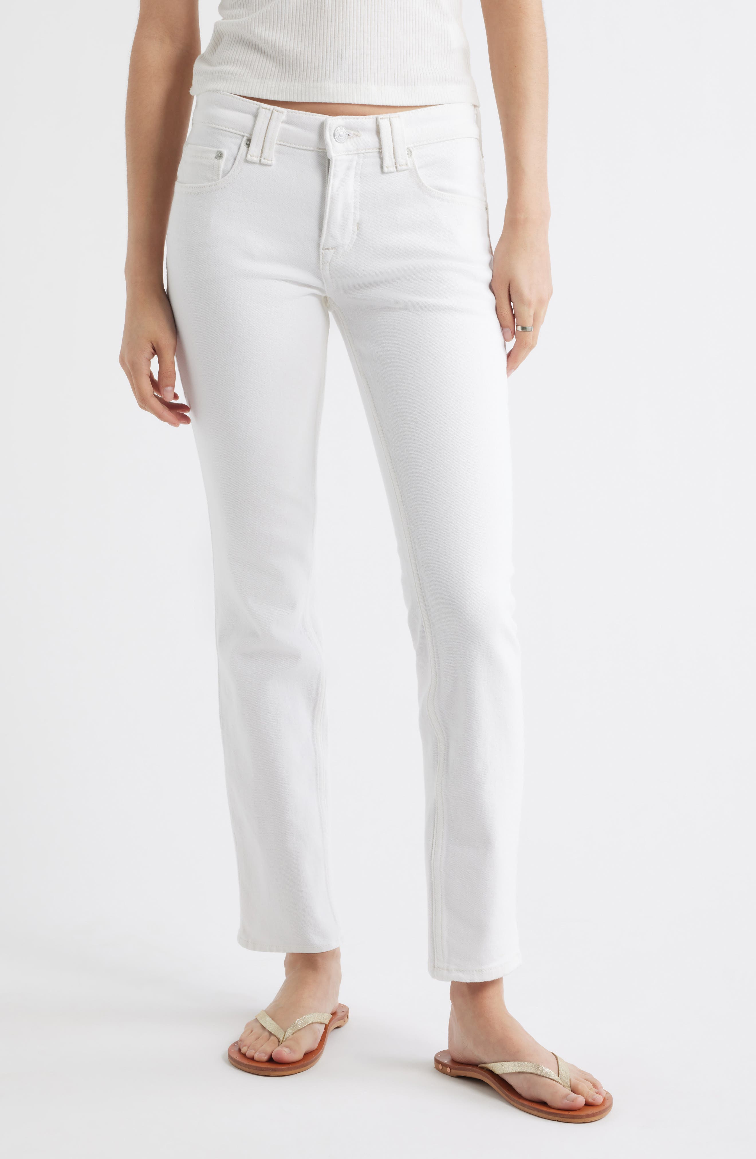 Free People Oracle Low Rise Slim Straight Leg Jeans