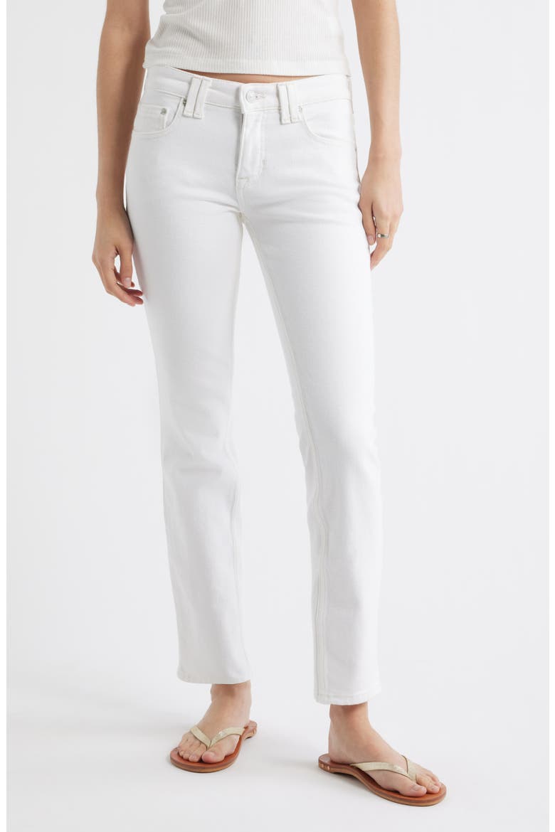 Oracle Low Rise Slim Straight Leg Jeans, Main, color, OPTIC WHITE