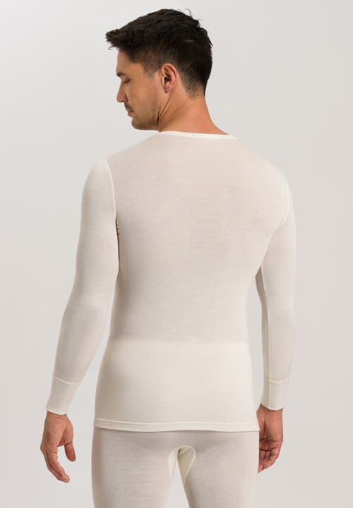 Hanro Woolen Silk Long Sleeve Crewneck Tee In Cygne