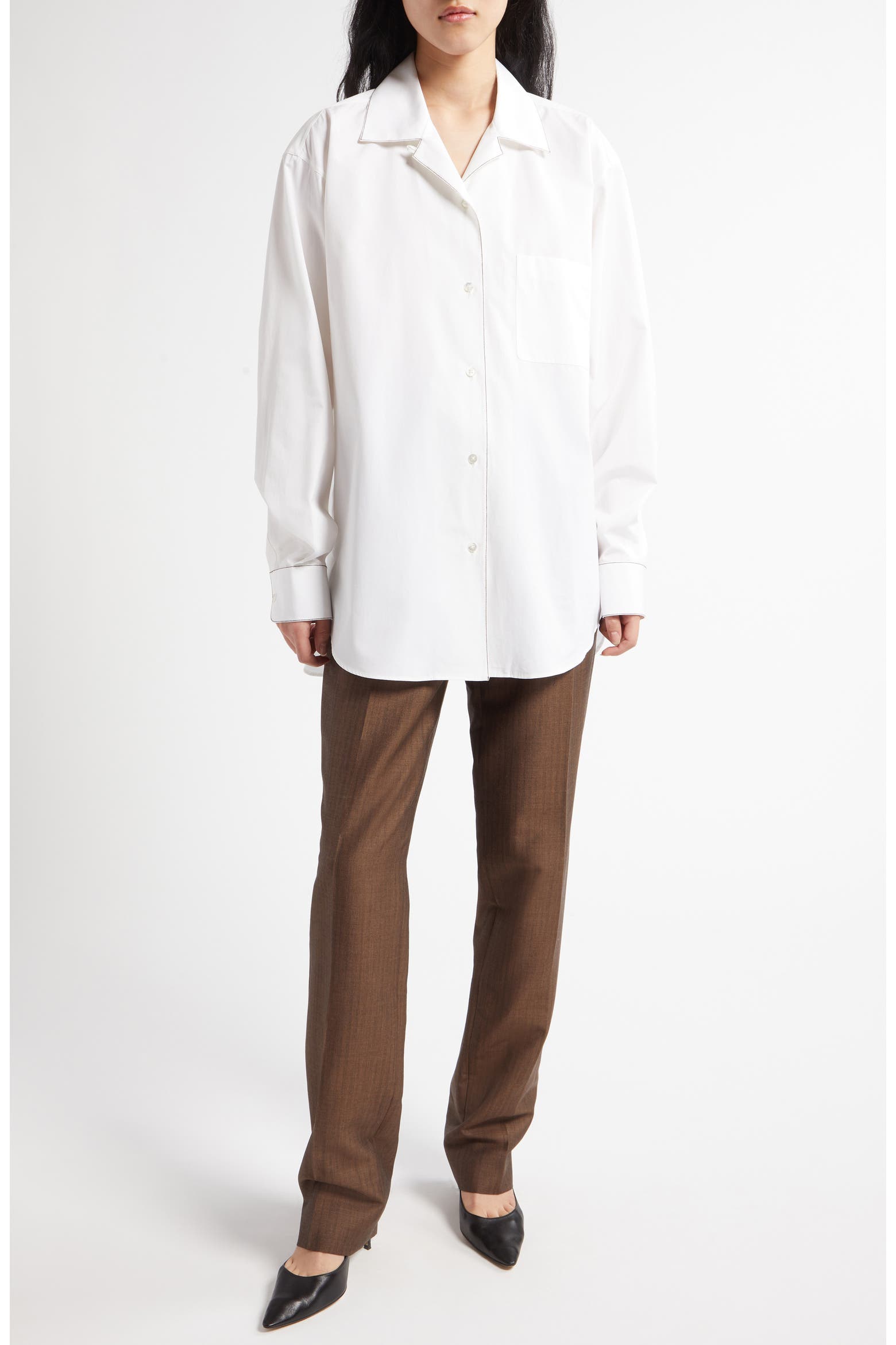 Lower Core Rpowing The Row Ashlin Cotton Poplin Button-Up Shirt (Women) | Nordstrom