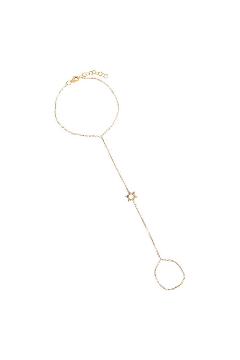 Diamond Star of David Hand Chain 14K, Main, color, 14K Gold