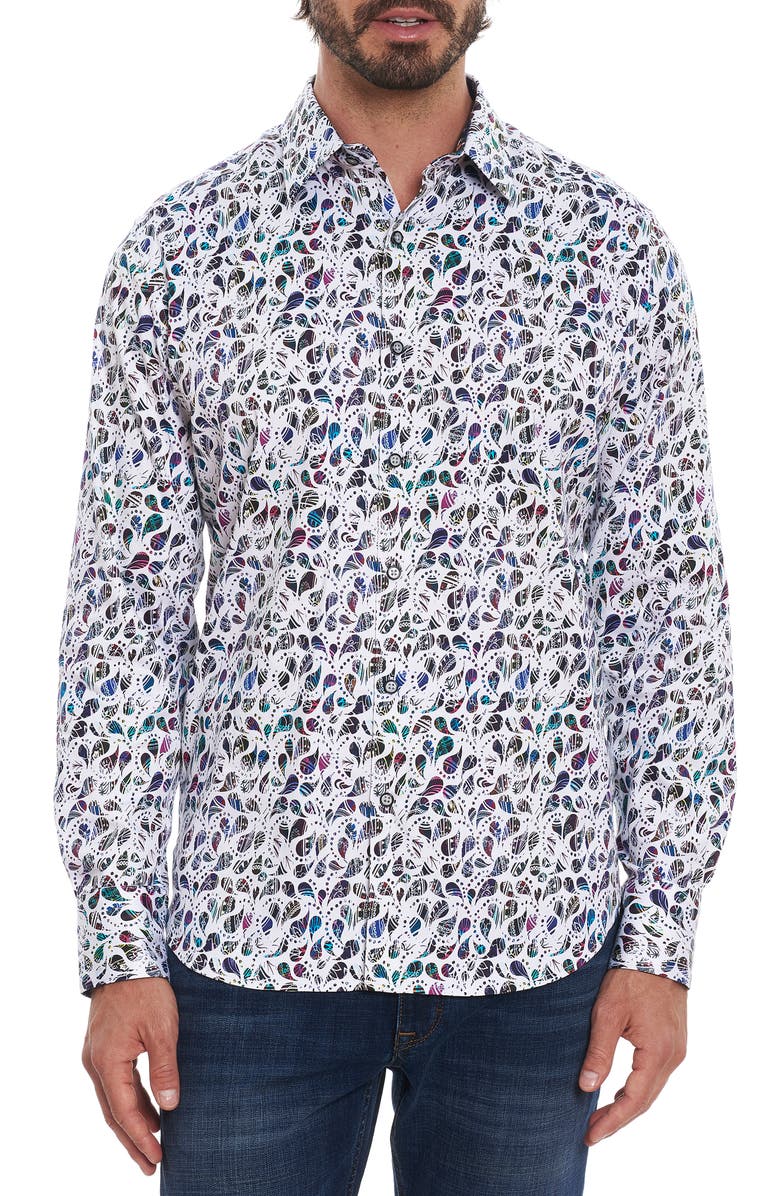 Robert Graham Spell Bound Paisley Stretch Button-Up Shirt, Main, color, 