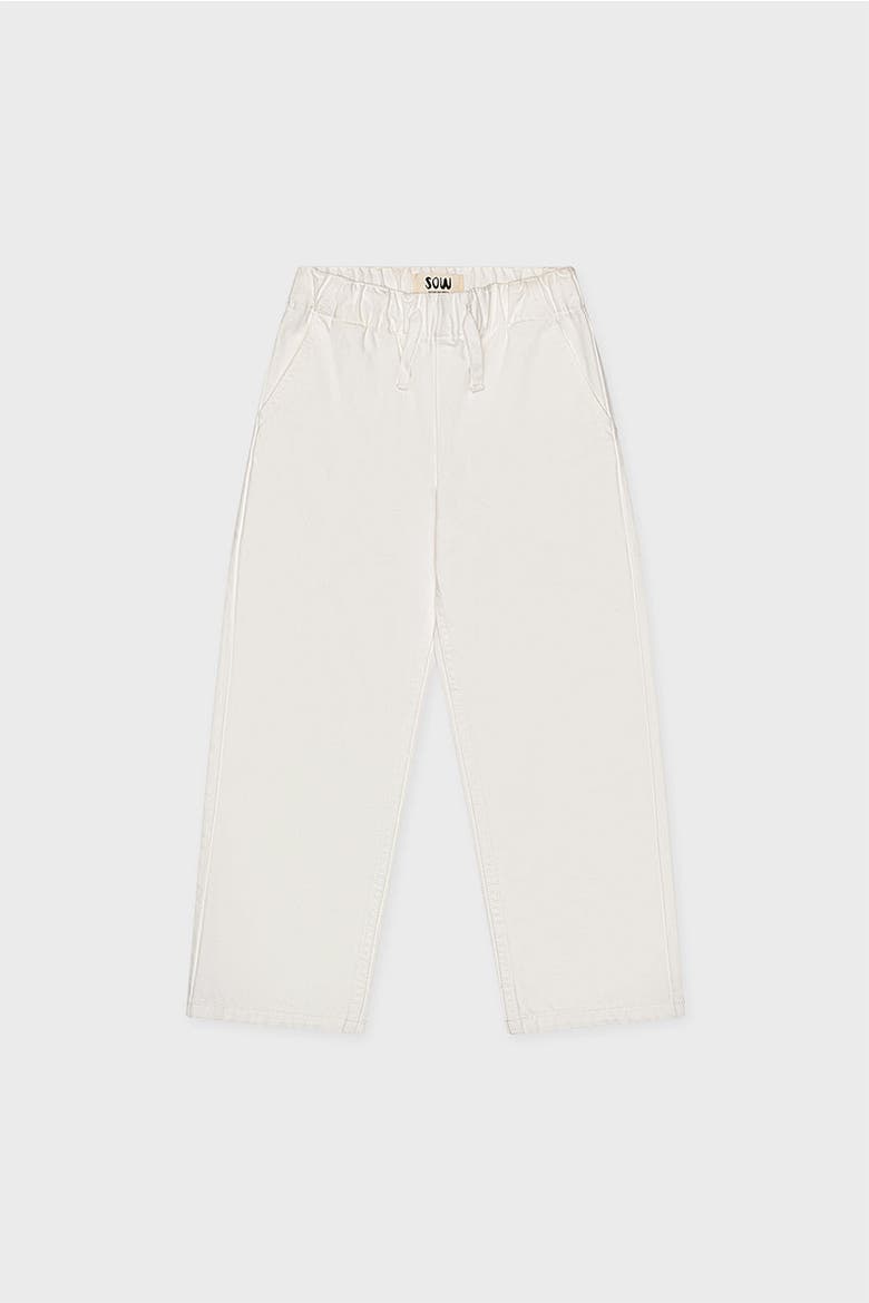 Organic Cotton Drawstring Straight Leg Jean, Main, color, Off White